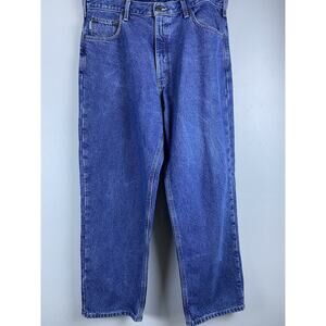 Carhartt Size 38 X 30 Mens Relaxed Fit Flannel Lined Denim Workwear Jeans